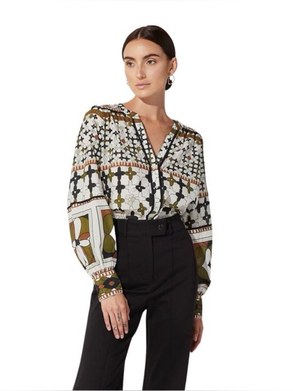 Cleobella Maren Blouse in Art Deco Print Size XS